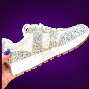 NEW IN BOX Corkys Dazzle & Dash Rhinestone Mesh Sneakers – White Sparkle (7–11)
